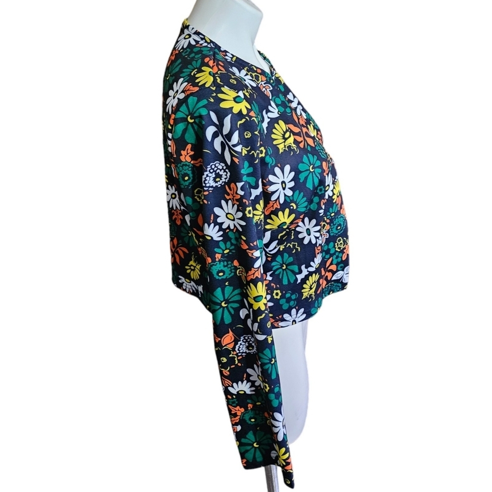 Emery Rose Floral Open jacket Navy Size L - Picture 4 of 10